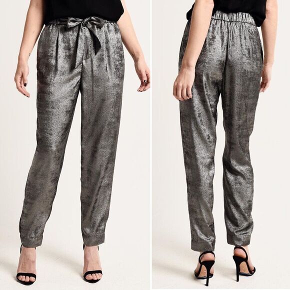 NEW Brochu Walker The Nives Paperbag Pant in Orbit Metallic Gunmetal Size XS - Picture 1 of 11